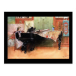 Girl Playing Piano Post Cards