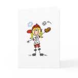 Girl Playing Softball Card