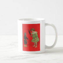Girl Playing With Krampus Doll Mugs
