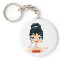 girl portrait keychains
