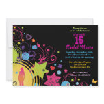 Girl Power Bright Sweet Sixteen 16 Invitation