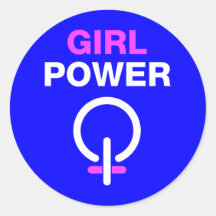 Girl Power Round Stickers