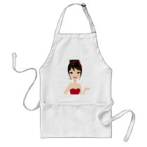 girl presenting aprons