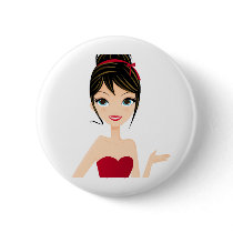girl presenting buttons