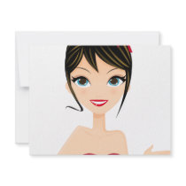 girl presenting invitations