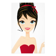 girl presenting personalized stationery
