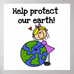 Girl Protect Our Earth T shirts and Gifts posters