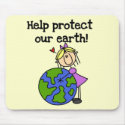 Girl Protect Our Earth Tshirts and Gifts mousepads