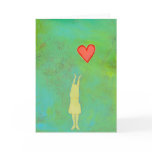Girl reaching or letting go heart whimsical art cards