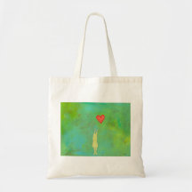 Girl reaching sweet hopeful art fun girly painting canvas bag