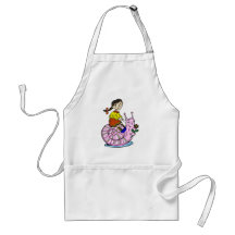 Girl Riding A Snail 2 Apron