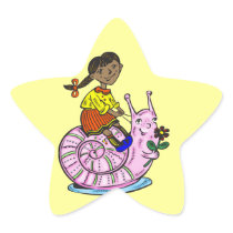 Girl Riding A Snail