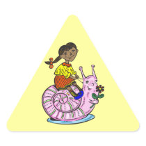 Girl Riding A Snail