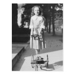 Girl Riding Tricycle, 1918 Post Card