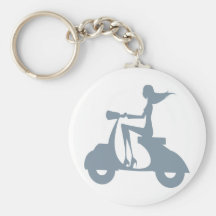 Girl Scooter periwinkle Keychains