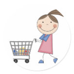 Girl Shopping T-shirts and Gifts stickers