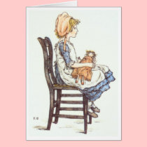 Girl Sitting with Doll, Greeting Card cards