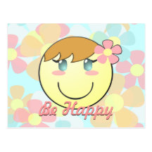 Girl Smiley Postcard