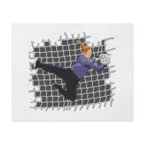 girl soccer goalie save flyer design