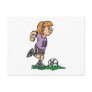 girl soccer player ready to kick postcards