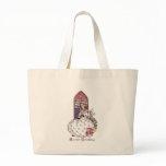 Girl, Stained Glass Window, Tulips Vintage Easter Canvas Bag