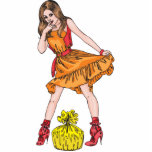 Girl Standing Over Gift Cut Outs