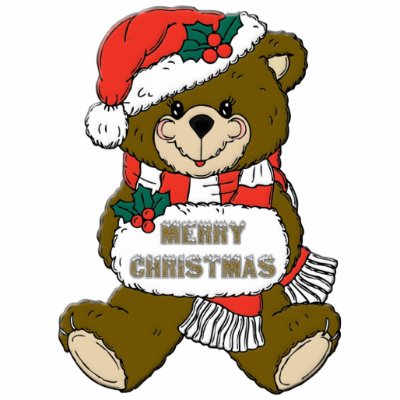 Girl Teddy Bear Christmas Ornament Photo Cutout by FNolan