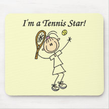Girl Tennis Star T-shirts and Gifts Mouse Mat