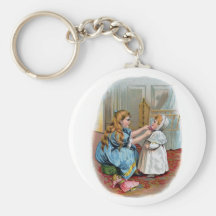 Girl Ties Bonnet on Baby Keychains