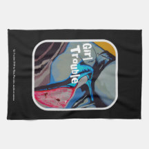 'Girl Trouble' American Mojo Kitchen/Bar towel