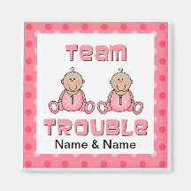 Girl Twins Refrigerator Magnet