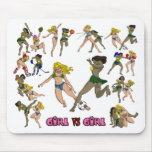 Girl Vs. Girl Soccer Mouse Pad mousepads