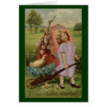 Girl, Wheelbarrow, Hen & Very Big Egg Cards