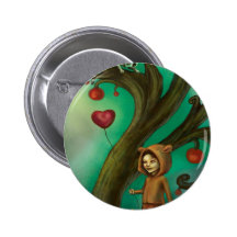 Girl Who Loves Lemurs Pinback Button