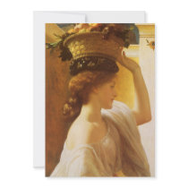Girl With a Basket of Fruit Lord Frederic Leighton Custom Announcement