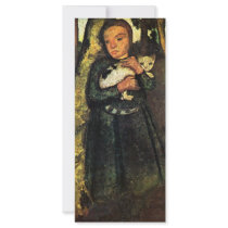 Girl With A Cat In The Birch Forest By Modersohn- Customized Rack Card