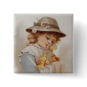 Girl with Baby Ducks buttons