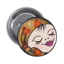 Girl with Bandanna Button