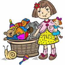 Girl With Basket Of Toys Acrylic Cut Out