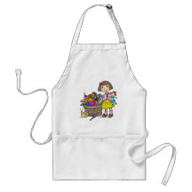 Girl With Basket Of Toys Apron