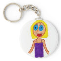 girl with big blue eyes keychains