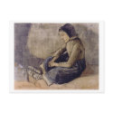Girl with Black Cap Sitting, Vincent van Gogh postcards