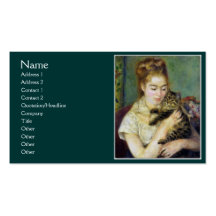 Girl with Cat by Renoir Business Cards