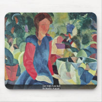 Girl With Fish Bell By Macke August Mousepad