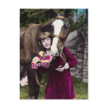 Girl with Flowers Post Card