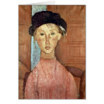 Girl with Hat by Amedeo Modigliani Cards