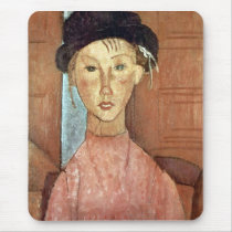 Girl with Hat by Amedeo Modigliani Mousepad