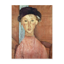 Girl with Hat by Amedeo Modigliani Postcards