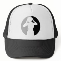 Girl with Headphones Cap Mesh Hat