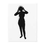 Girl with Headphones in Silhouette postcards
